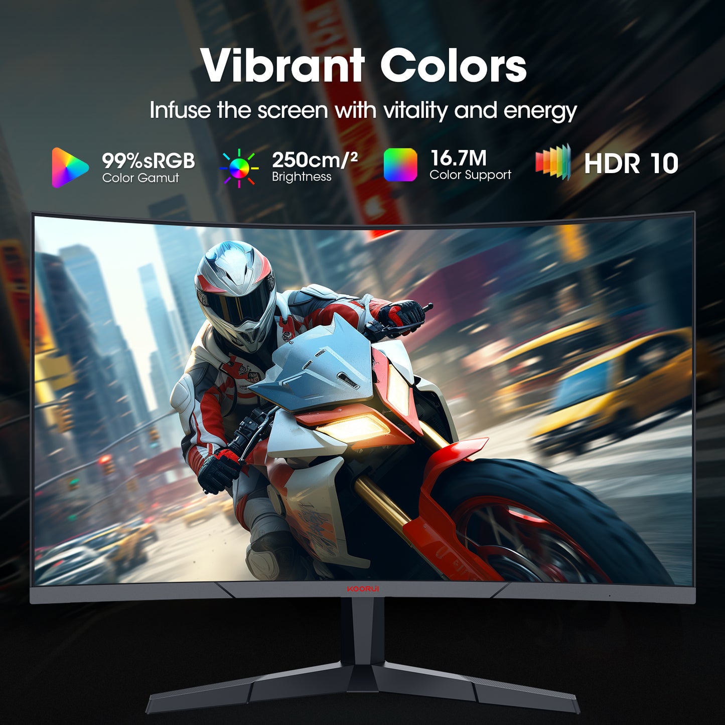 27 Inch Curved Gaming Monitor, 180Hz FHD Computer Monitors, 99% Srgb, Adaptive-Sync