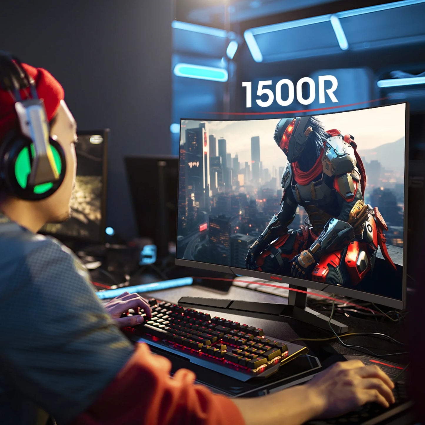27 Inch Curved Gaming Monitor, 180Hz FHD Computer Monitors, 99% Srgb, Adaptive-Sync