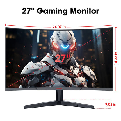 27 Inch Curved Gaming Monitor, 180Hz FHD Computer Monitors, 99% Srgb, Adaptive-Sync