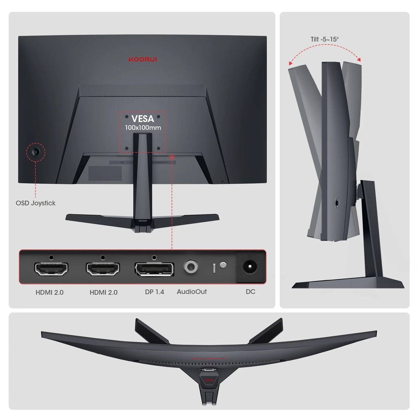 27 Inch Curved Gaming Monitor, 180Hz FHD Computer Monitors, 99% Srgb, Adaptive-Sync